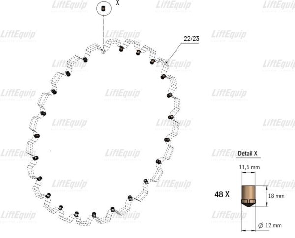 KIT ABSORB BUFFER D=12 CHAINWHEEL T=22/23 - Image 2