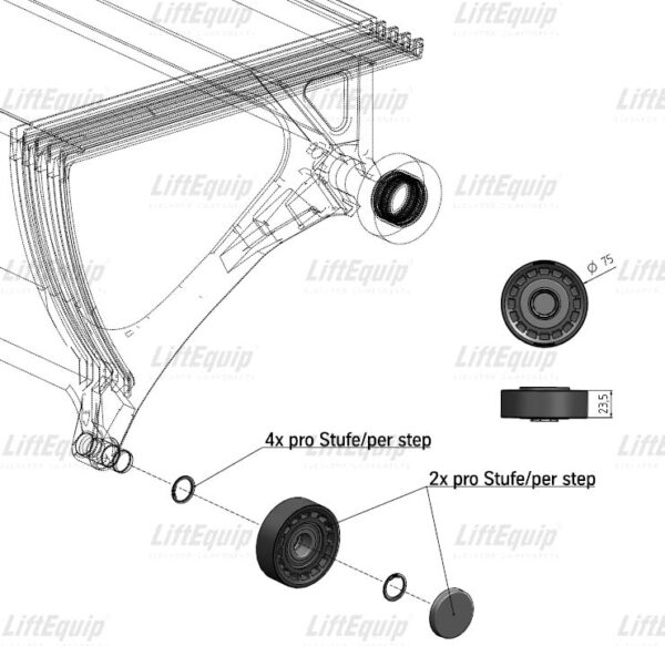 KIT IDLING ROLLER (SEALED) 1 STEP - Image 3