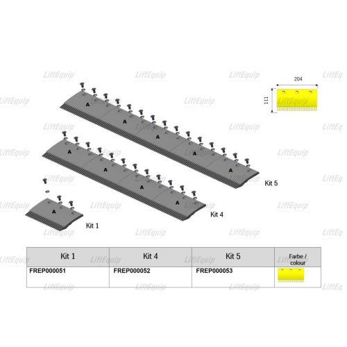 KIT 5 COMB SEGMENTS YELLOW; 722;723