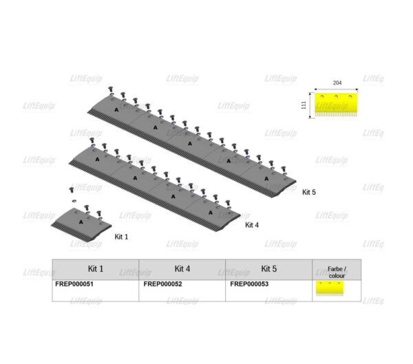 KIT 5 COMB SEGMENTS YELLOW; 722;723